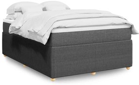 vidaXL Κρεβάτι Boxspring με Στρώμα Σκούρο Γκρι 140x190 εκ. Υφασμάτινο