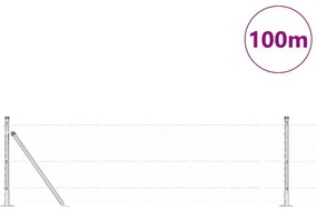 vidaXL Στύλος Περιφράξεων Ασημί 100 x 0,6 μ (25 mm πλέγμα) Ατσάλι