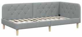 vidaXL Κρεβάτι Γωνίας με στρώμα Ανοιχτό γκρι 90 x 200 cm ύφασμα