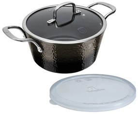 Berlinger Haus Κατσαρόλα 24cm με γυάλινο και πλαστικό καπάκι Shine Basalt Collection BH-6653