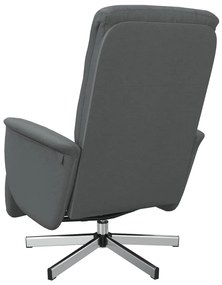 vidaXL Πολυθρόνα Ανακλινόμενη με Υποπόδιο Σκούρο Γκρι Υφασμάτινη