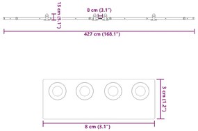 Μηχανισμός Συρόμενης Μεσόπορτας Μαύρος 213 εκ. Ατσάλινος