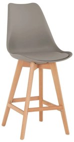 Σκαμπό Μπαρ Vegas HM8000.40 Μεσαίου Ύψους 47x58x103cm Grey-Natural Wood, Polypropylene