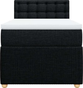 vidaXL Κρεβάτι Boxspring με Στρώμα Μαύρο 80 x 200 εκ. Υφασμάτινο