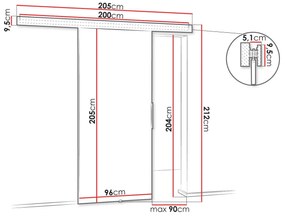 Συρόμενες πόρτες Dover 142, 26 kg, Σκούρα φλαμουριά, Πλαστικοποιημένη μοριοσανίδα, Καφέ, Αλουμίνιο | Epipla1.gr