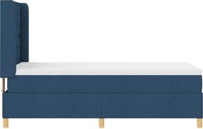 vidaXL Κρεβάτι με ελατήρια με στρώμα Μπλε 80 x 200 cm ύφασμα