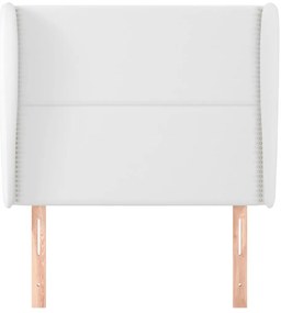 vidaXL Κεφαλάρι με Πτερύγια Λευκό 93x23x118/128 εκ. Συνθετικό Δέρμα