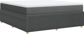 vidaXL Κρεβάτι Boxspring με Στρώμα Σκούρο Γκρι 180x200 εκ Υφασμάτιν