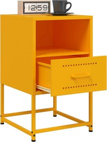vidaXL Κομοδίνα 2 τεμ. Μουσταρδί 36x39x60,5 εκ. από Χάλυβα