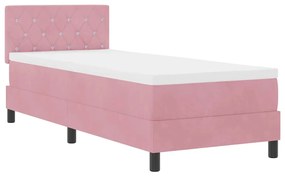 vidaXL Κρεβάτι με ελατήρια με στρώμα Ροζ 80 x 200 cm Βελούδο