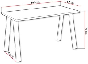 Τραπέζι Tucson 142, Artisan βελανιδιά, 75x67x185cm, 44 kg, Πλαστικοποιημένη μοριοσανίδα, Μέταλλο | Epipla1.gr