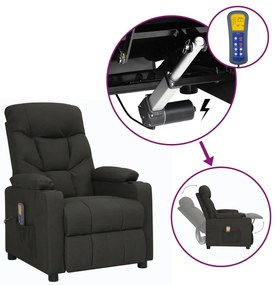 vidaXL Πολυθρόνα Μασάζ με Ανύψωση Μαύρη Υφασμάτινη