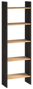 Βιβλιοθήκη μελαμίνης Flora Megapap χρώμα industrial grey - oak 52x25x158εκ.-GP022-0073,1