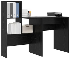 vidaXL Γραφείο Μαύρη δρυς 131.5 x 50 x 106.5 εκ. Επεξεργασμένο ξύλο