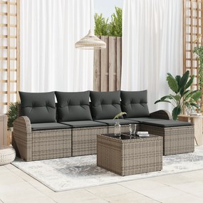 vidaXL ΣΕΤ ΚΑΝΑΠΕ ΚΗΠΟΥ 5 ΤΕΜΑΧΙΑ με Μαξιλάρια Μαύρο Πολυ Ρατάν