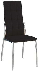 Καρέκλα K/D PRIMA Χρώμιο/Pvc Μαύρο 45x52x100cm (Σετ 4 ΤΕΜ)