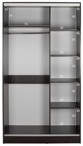 Ντουλάπα Συρόμενη ADLER Δίφυλλη με Καθρέπτη Wenge 120x60x220Υεκ. 120x60x220 εκ.