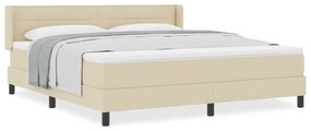 vidaXL Κρεβάτι με Ελατήρια και Στρώμα – Κρεμ, 180 x 200 εκ, Ύφασμα
