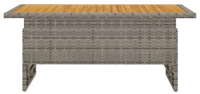 vidaXL Τραπέζι Κήπου Γκρι 100x50x43/63 εκ. Μασίφ Ακακία & Συνθ. Ρατάν