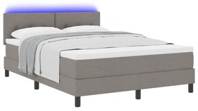 vidaXL Κρεβάτι με Στρώμα & LED Ταμπά 140x200 εκ Υφάσματος