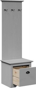 vidaXL Ντουλάπι διαδρόμου με γάντζους BODO Γκρι 50x40x157 cm