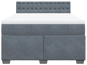 ΚΡΕΒΑΤΙ BOXSPRING ΜΕ ΣΤΡΩΜΑ ΣΚΟΥΡΟ ΓΚΡΙ 160X200 ΕΚ. ΒΕΛΟΥΔΙΝΟ 3288667