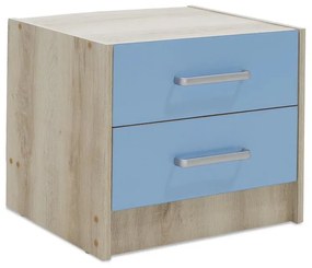 Κομοδίνο παιδικό Looney με 2 συρτάρια χρώμα castillo-μπλε 47,5x40,5x40,5εκ 47.5x40.5x40.5 εκ.
