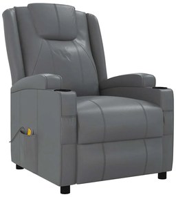 vidaXL Πολυθρόνα Μασάζ Ηλεκτρική Ανθρακί Συνθετικό Δέρμα