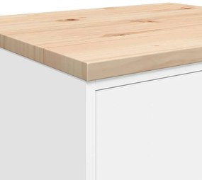 ντουλάπι αποθήκευσης γκαράζ Λευκό 60x51x85 εκ μασίφ ξύλο πεύκο - Λευκό
