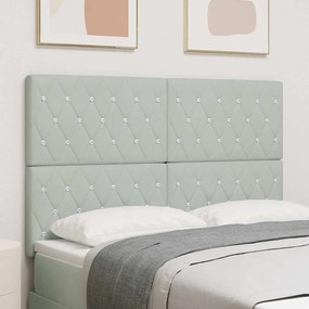 vidaXL Βελούδινο Κεφαλάρι Argyle Ανοιχτό γκρι 140 cm Βελούδο