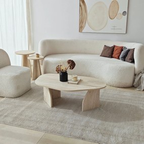Τραπεζάκι Σαλονιού Τραβερτίνη / Φυμέ IFROCO 100x60x35