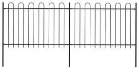 vidaXL Φράχτης Κήπου με Κορυφή από Ατσάλι 359 x 120 εκ. Μαύρος
