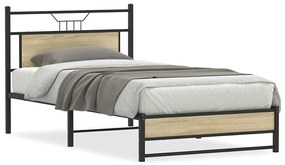 vidaXL Πλαίσιο Κρεβατιού Χωρ. Στρώμα Sonoma Δρυς 100x200εκ Επ. Ξύλο