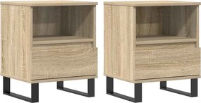 vidaXL Κομοδίνα 2 τεμ. Sonoma Δρυς 40 x 35 x 50 εκ. από Επεξεργ. Ξύλο