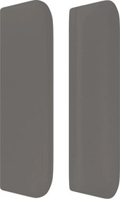 vidaXL Κρεβάτι Boxspring με Στρώμα Γκρι 140x200εκ. από Συνθετικό Δέρμα