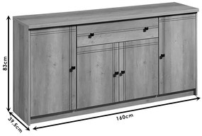 Μπουφές Libby pakoworld oak 160x39.5x83εκ