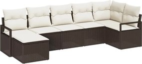 vidaXL Σετ Καναπέ 7 pcs Καφέ συνθετικό ρατάν