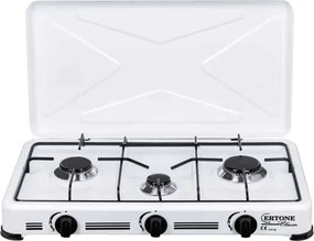 ERTONE ERT-MN-208AB Εστία Υγραερίου Λευκό με 3 Μάτια