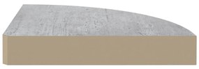 Ράφια Τοίχου Γωνιακά 4 τεμ. Γκρι Σκυροδέματος 35x35x3,8 εκ MDF - Γκρι