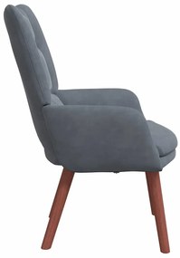 vidaXL Χαλαρωτική Πολυθρόνα Σκούρο γκρι 63 x 67 x 94 εκ. Βελούδο