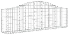 vidaXL Συρματοκιβώτια Τοξωτά 3 τεμ. 200x30x60/80 εκ. Γαλβαν. Ατσάλι