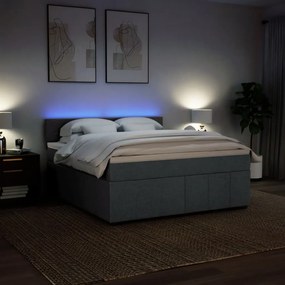 ΚΡΕΒΑΤΙ BOXSPRING ΜΕ ΣΤΡΩΜΑ ΣΚΟΥΡΟ ΓΚΡΙ 180X200 ΕΚ ΥΦΑΣΜΑΤΙΝ 3289448