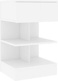 vidaXL Κομοδίνο Λευκό 40 x 35 x 65 εκ. από Επεξ. Ξύλο
