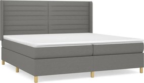 vidaXL Κρεβάτι Boxspring με Στρώμα Σκούρο Γκρι 200x200 εκ. Υφασμάτινο