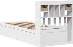 vidaXL Σκελετός Κρεβ. Χωρίς Στρώμα Λευκό 90x200 εκ Μασίφ Πεύκο