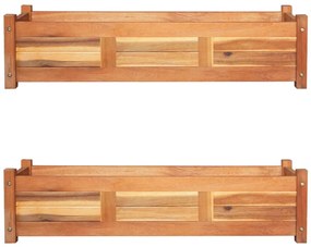 vidaXL Ζαρντινιέρες Υπερυψωμένες 2 τεμ. 100x30x25 εκ. από Ξύλο Ακακίας