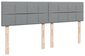 Κρεβάτι Boxspring με Στρώμα Ανοιχτό Γκρι 200x200 εκ. Υφασμάτινο - Γκρι