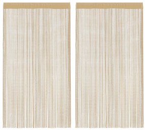 vidaXL Κουρτίνες με Κρόσσια 2 τεμ. Μπεζ 100 x 250 εκ.