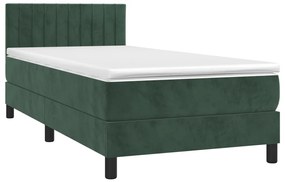 ΚΡΕΒΑΤΙ BOXSPRING ΜΕ ΣΤΡΩΜΑ ΣΚΟΥΡΟ ΠΡΑΣΙΝΟ 100X200ΕΚ. ΒΕΛΟΥΔΙΝΟ 3141410