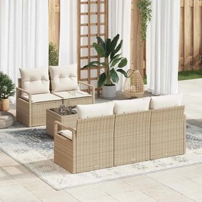vidaXL Σετ Καναπέ Κήπου 6 pcs Μπεζ, Κρέμα 55 x 55 x 37 εκ